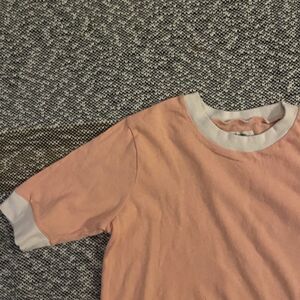 Madewell 100% Cotton Melon / Peach Ringer T-shirt XS